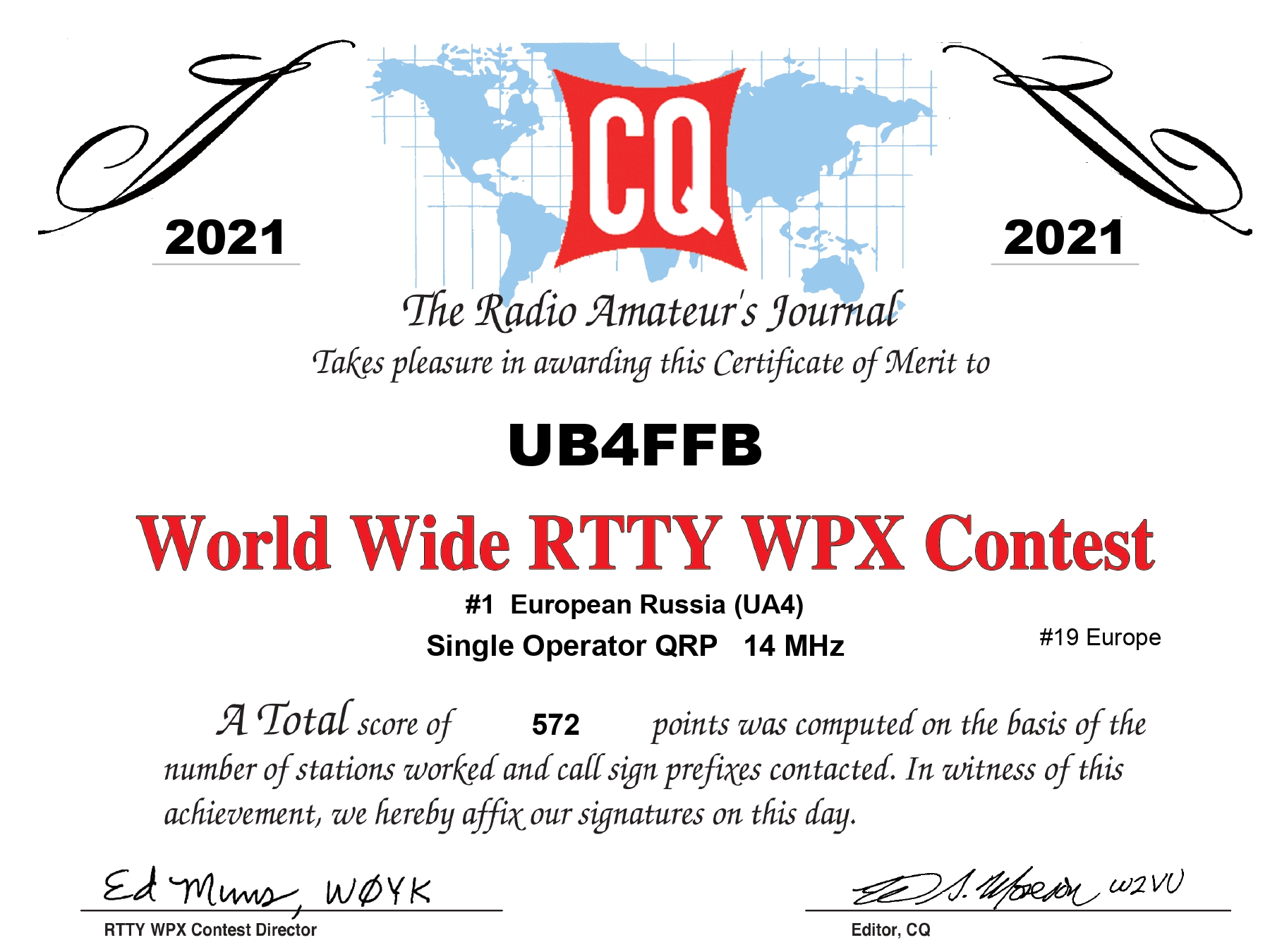 UB4FFB WPXRTTY 2021 RTTY certificate page 0001